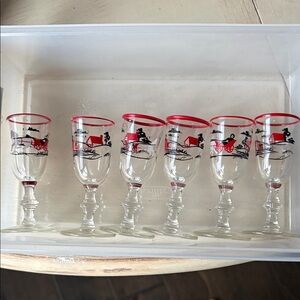 Vintage Libby Glass cordial glasses set of 6